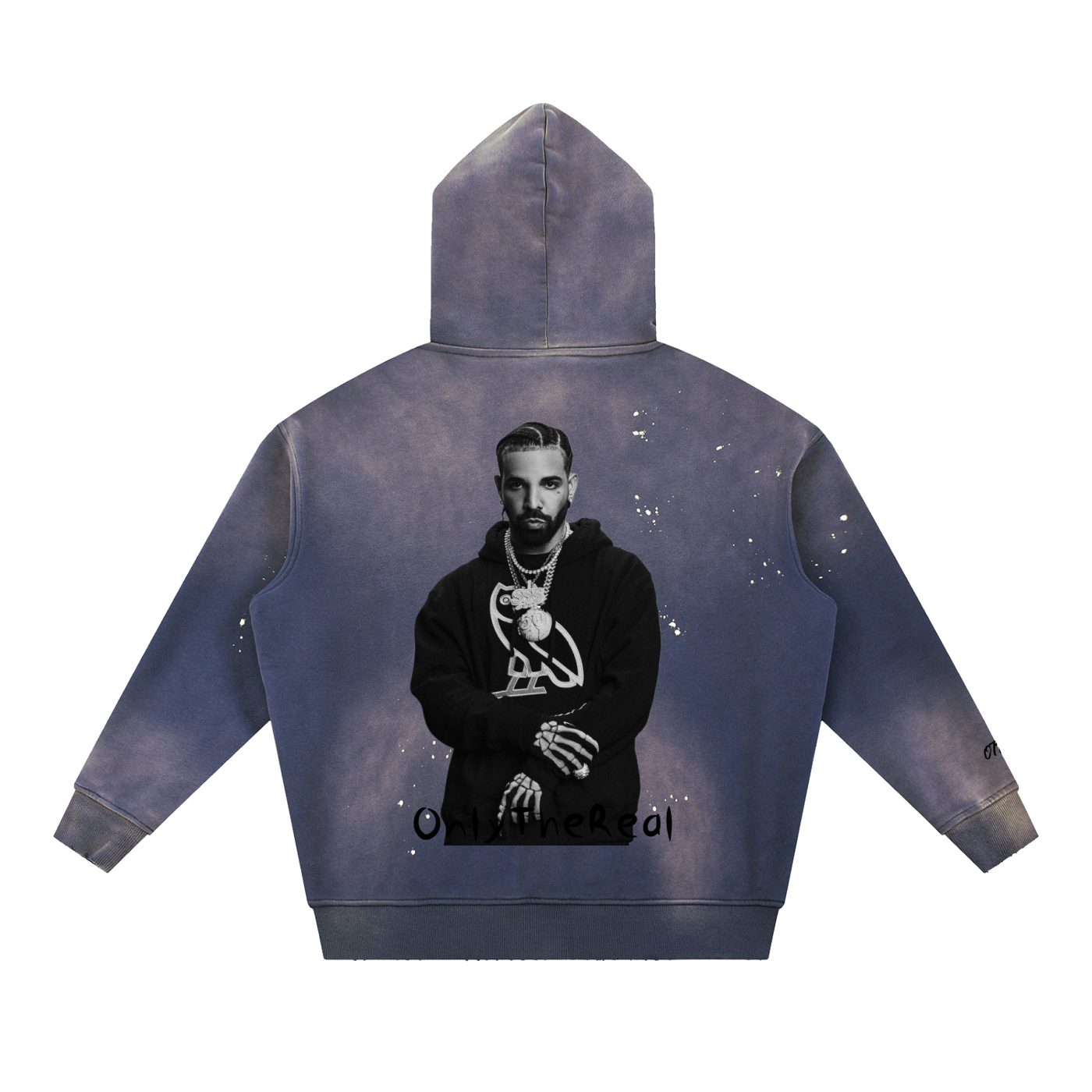 Vintage Washed Frayed Fleece Hoodie